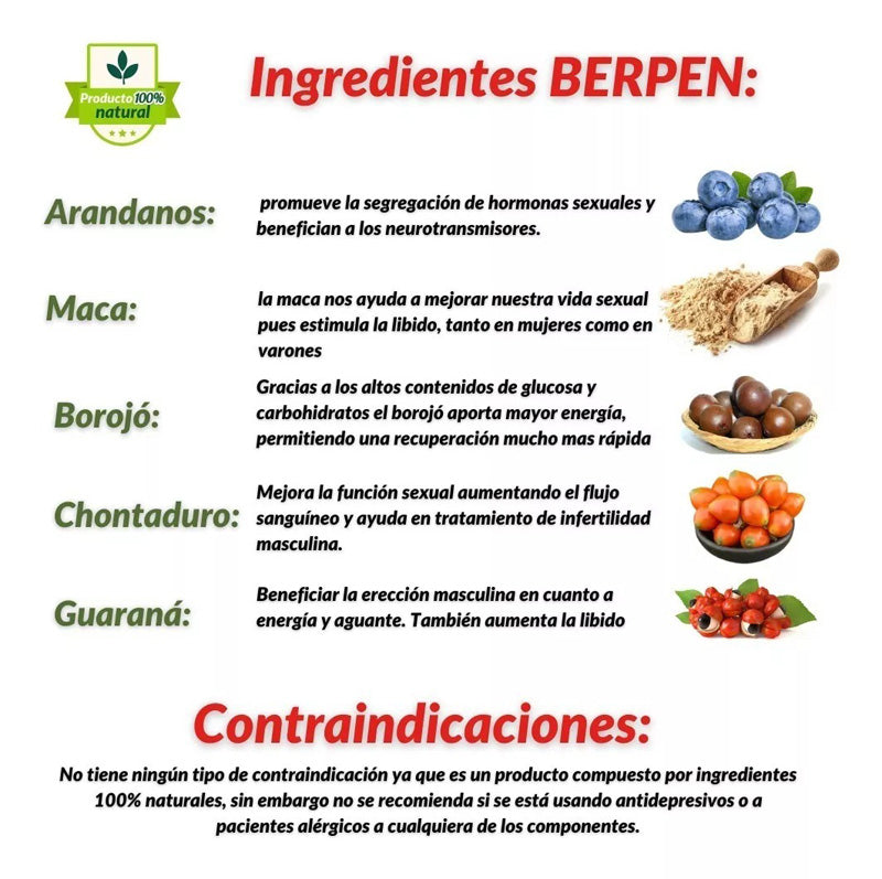 Potenciador Masculino Natural 500ml Berpen