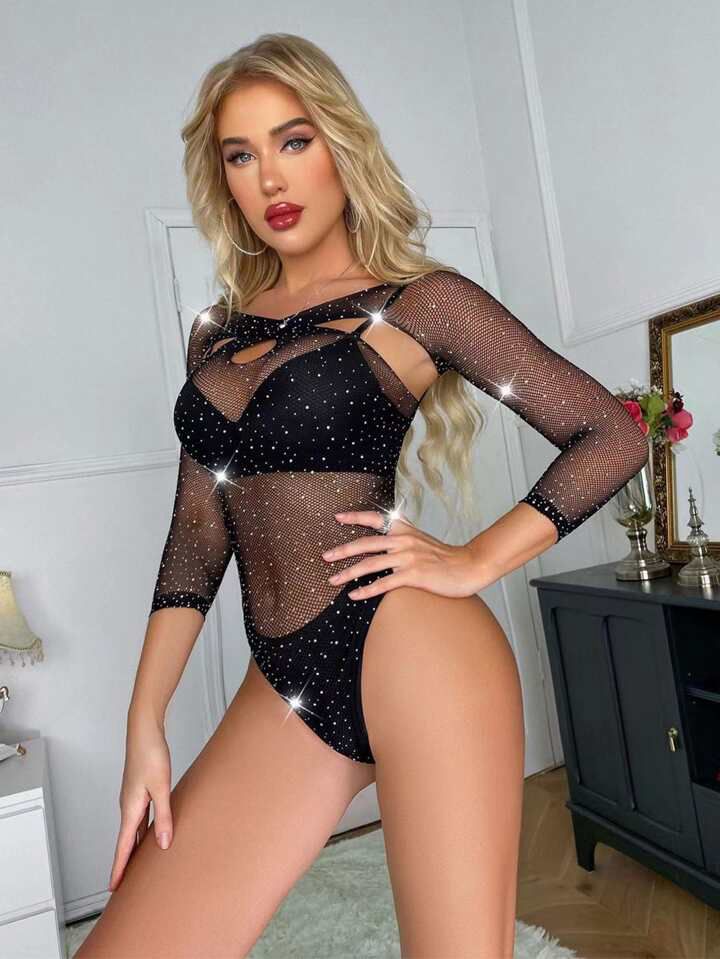 Malla Perlada Manga Larga en Body